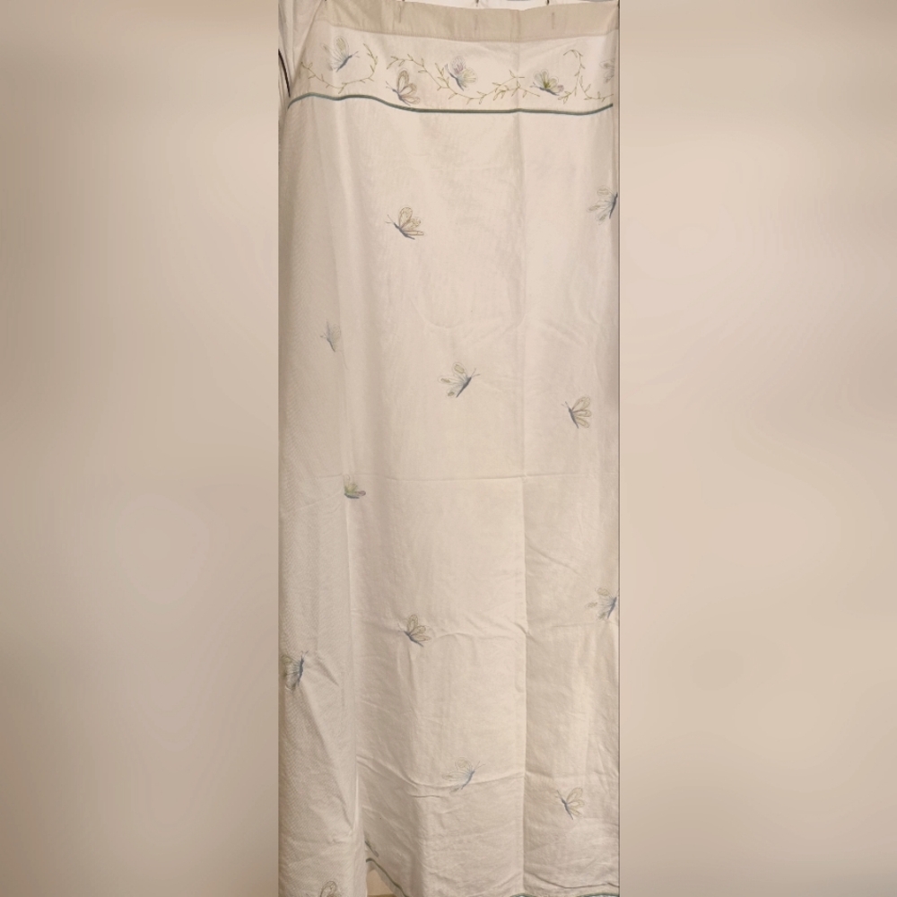 Butterflies Shower Curtain White and shower curtain hooks